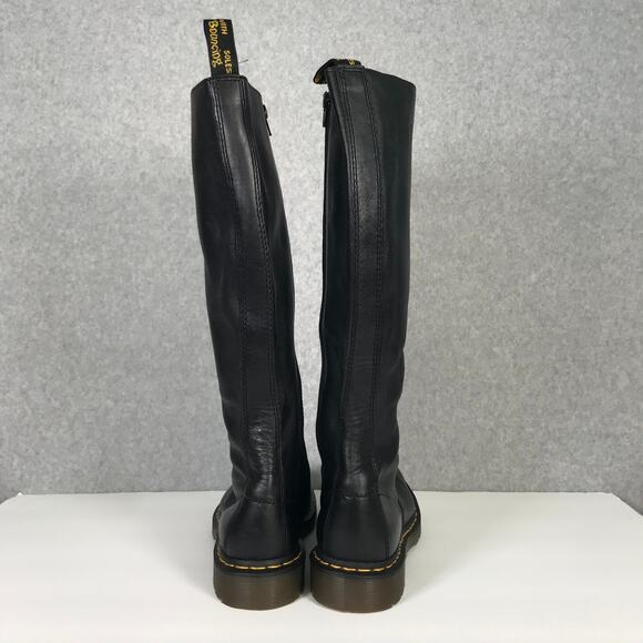 Dr Martens 1B60 Boots Womens US 9 Black Leather 20 Eye Knee High Lace Up EU 41 - Picture 6 of 16